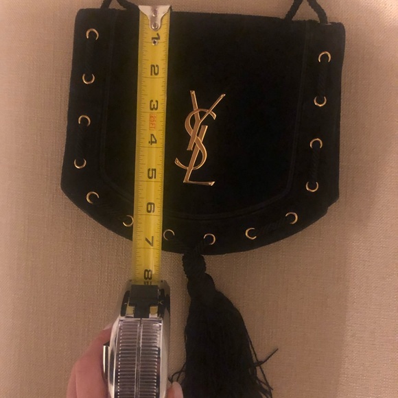 YSL black suede tassel cross body purse - Picture 6 of 7